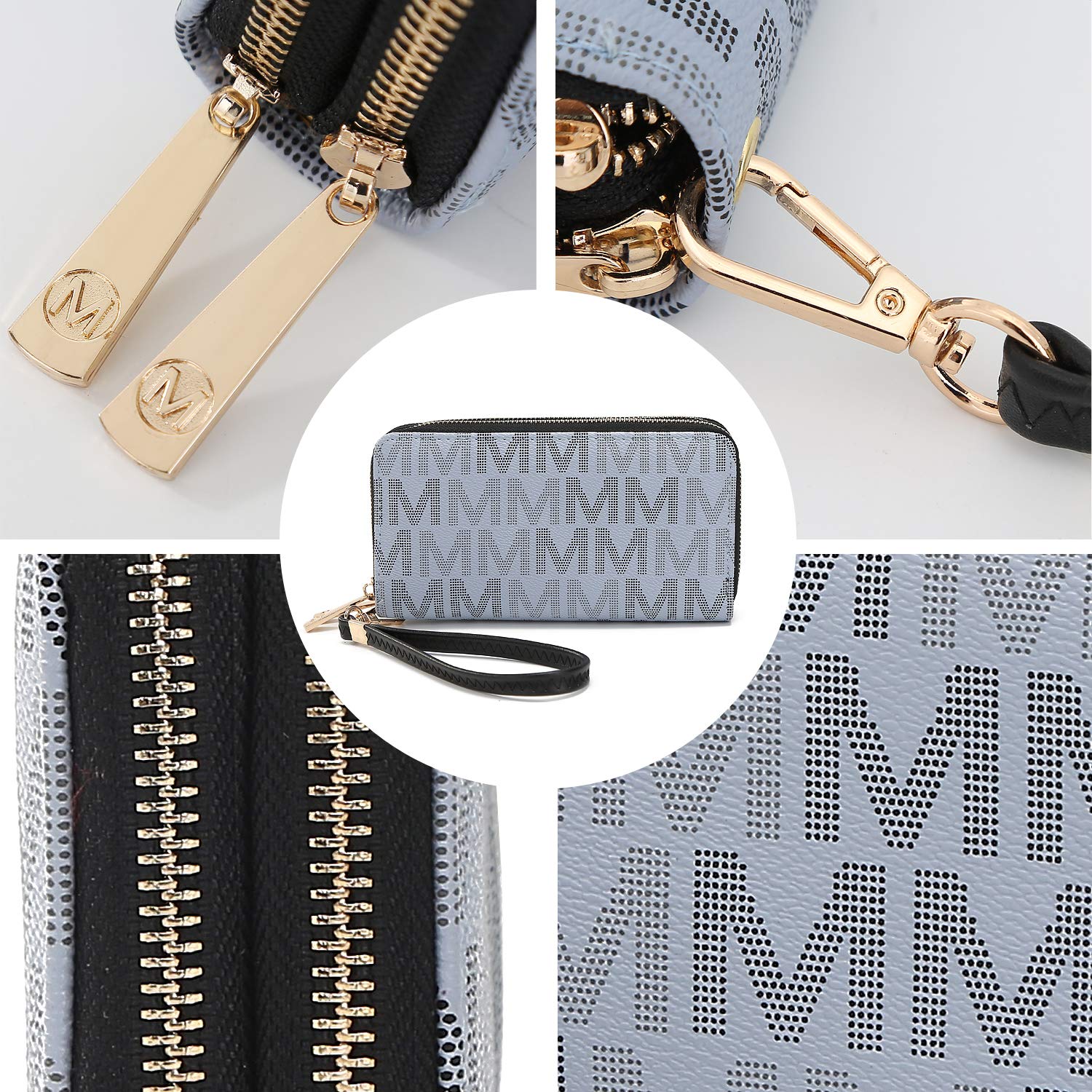MKF Collection Vegan Leather Wristlet Wallet for Women - Small RFID Blocking Zipper Coin Purse with Credit Card Slots | Perfect for Everyday Use, Travel & Shopping