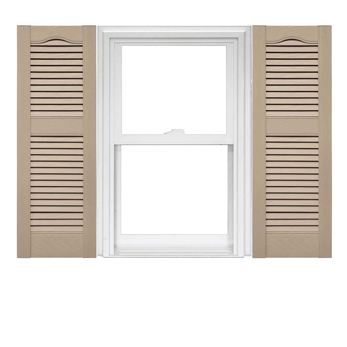 Mid America Open Louver Vinyl Shutters (1 Pair) - 14.5