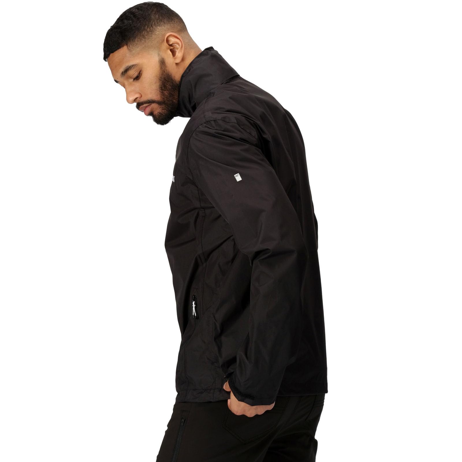 Men's Black Matt Jacket - Lightweight, Water-Resistant Outdoor Coat for Hiking, Camping & Casual Wear