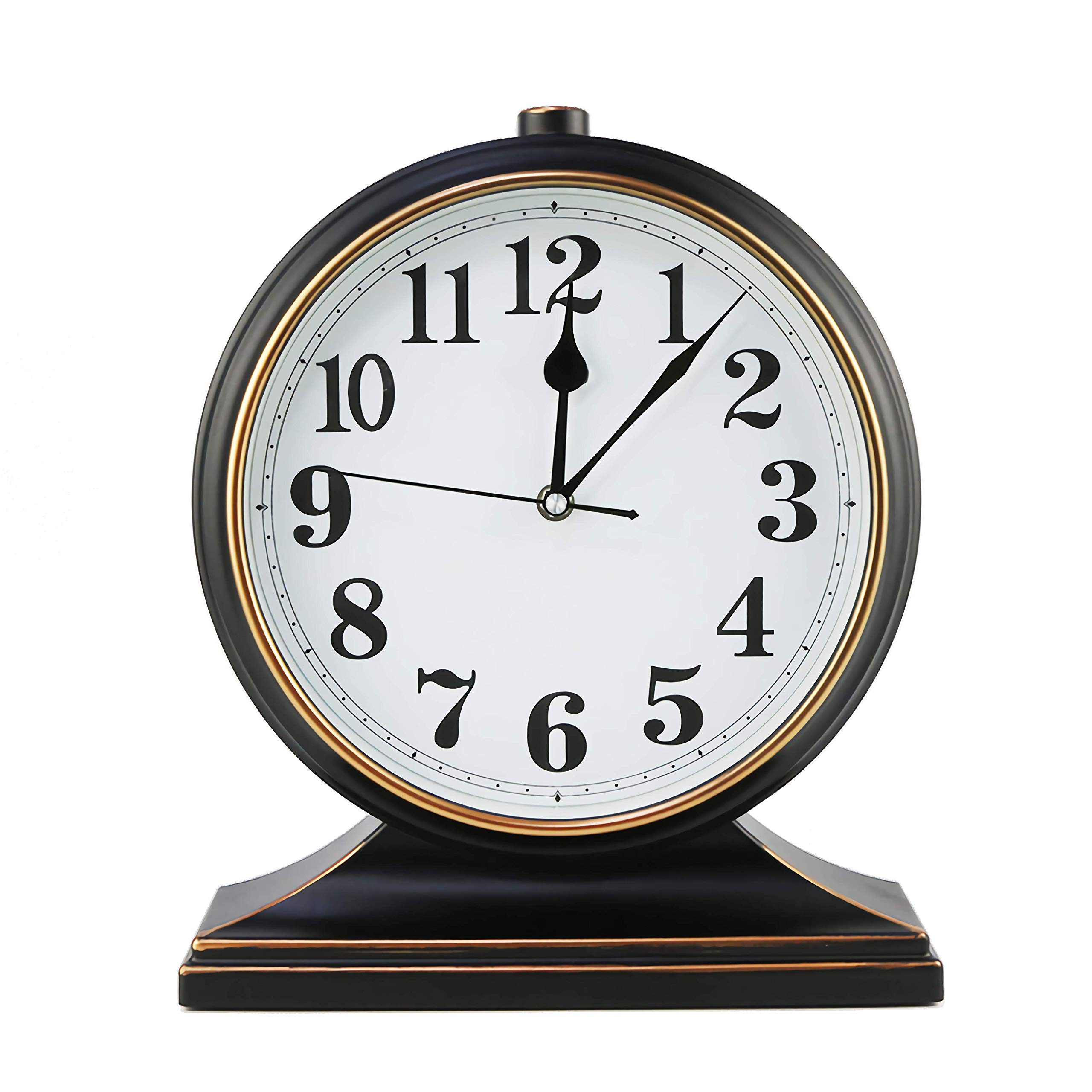 10 Inch Silent Retro European Style Desk Clock - Easy to Read Analog Wall Clock for Home, Office, Bedroom & Living Room Decor | Perfect Gift for Housewarming, Birthday & Christmas
