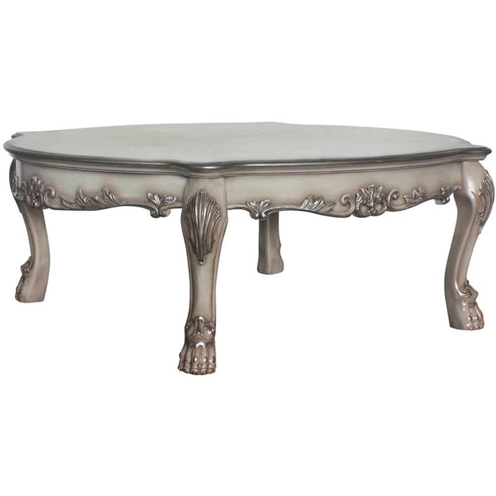 BOWERY HILL Modern Coffee Table in Vintage Bone White - Perfect for Living Room, Lounge & Contemporary Home Decor