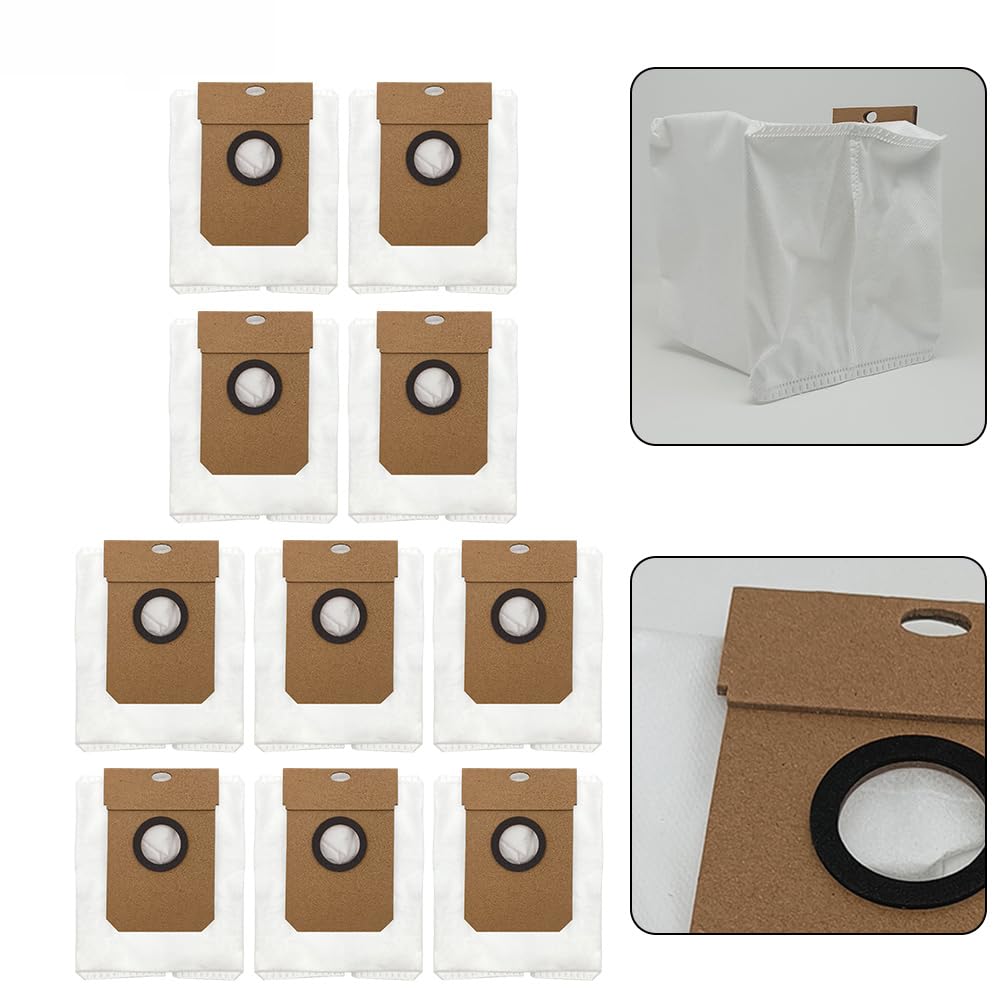 Donkivvy 10 Replacement Dust Bags Compatible with Cecotec Conga 11090 Spin Robot Vacuum Cleaner - Perfect for Pet Hair, Dust, and Allergen Removal in Home Cleaning