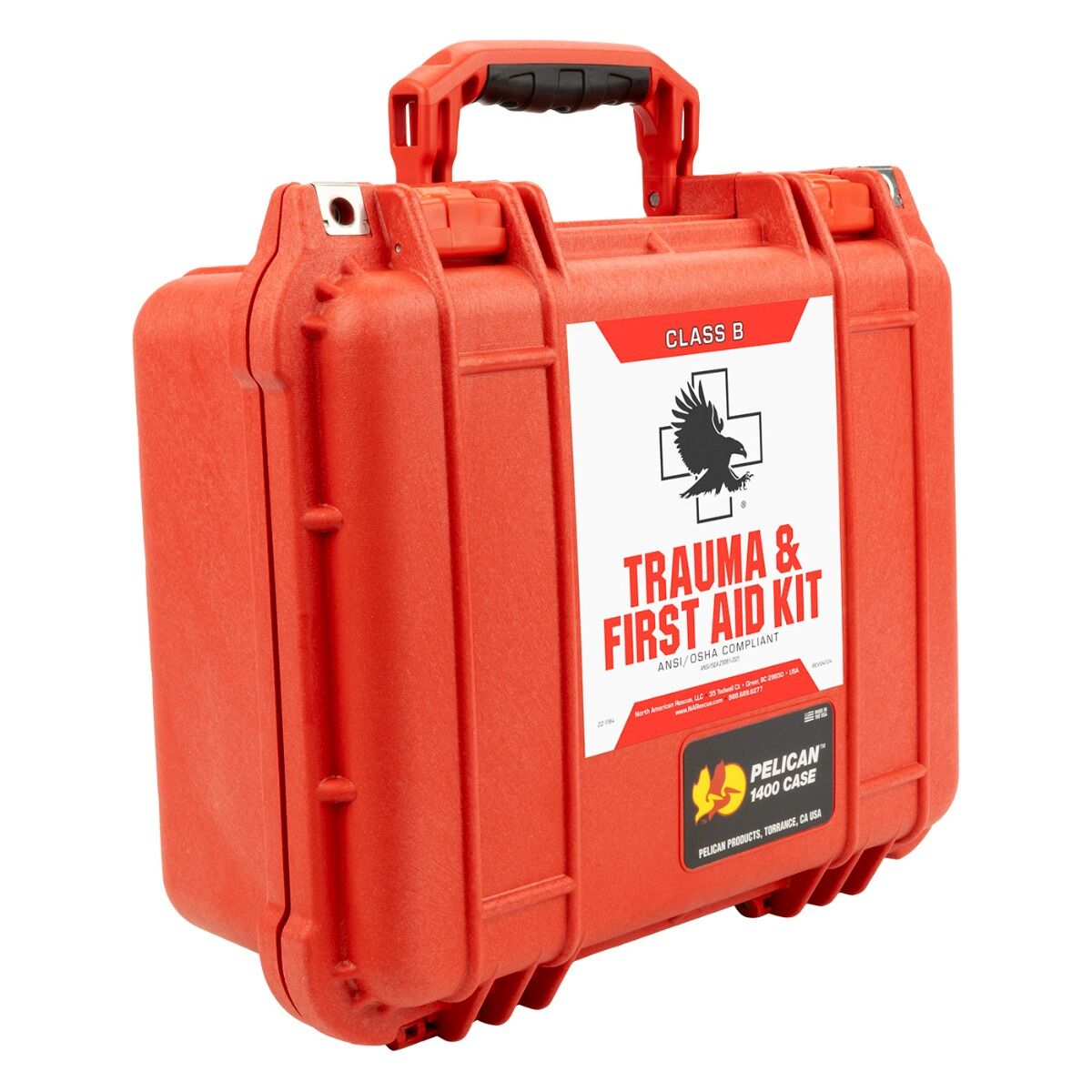 Professional Trauma First Aid Kit Hard Case - Class B Emergency Medical Supplies for Home, Car, Workplace & Outdoor Adventures
