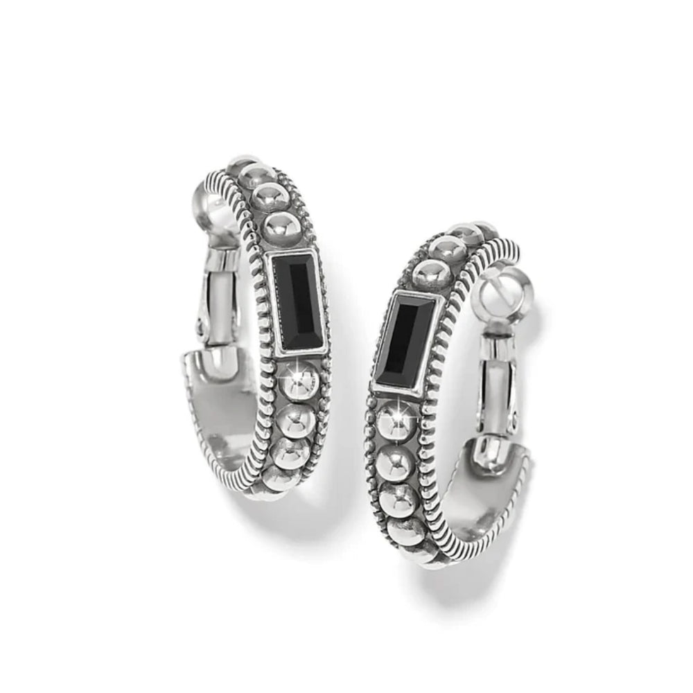 Brighton Pretty Tough Gem Hoop Earrings for Women - Sterling Silver Fashion Jewelry - Perfect for Parties, Weddings & Everyday Wear
