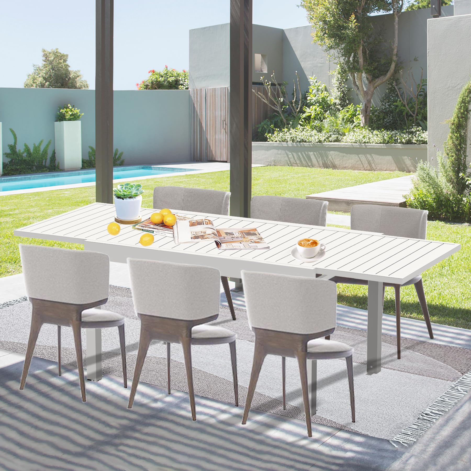 Domi Aluminum Extendable Dining Table 35