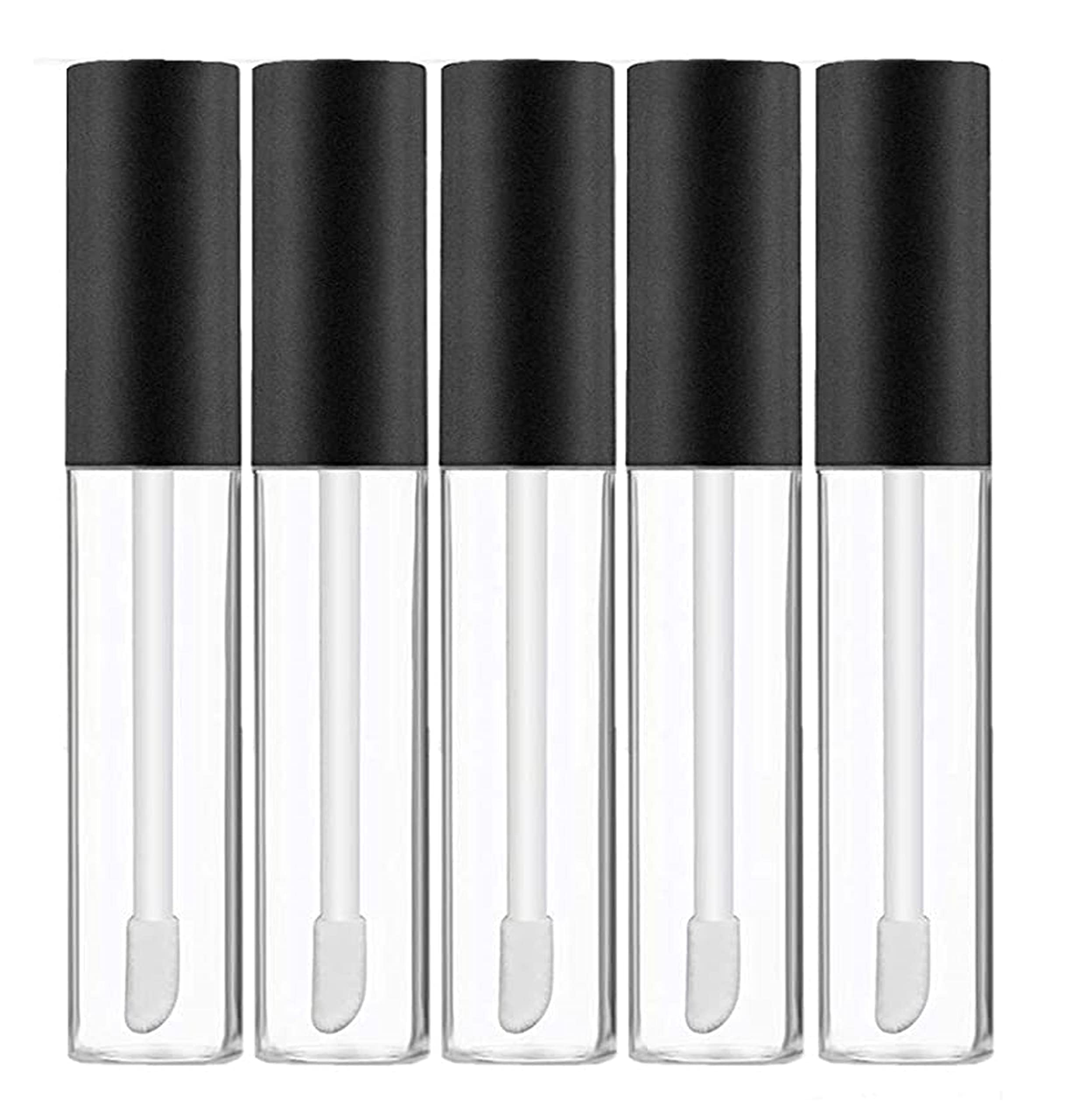 5ml Premium Plastic Unbreakable Travel Empty Lip Gloss Bottles - Refillable Clear Cosmetic Containers for Lip Care & Essential Oils (Pack of 5) | Perfect for DIY Beauty, Travel Toiletries & Makeup Organization