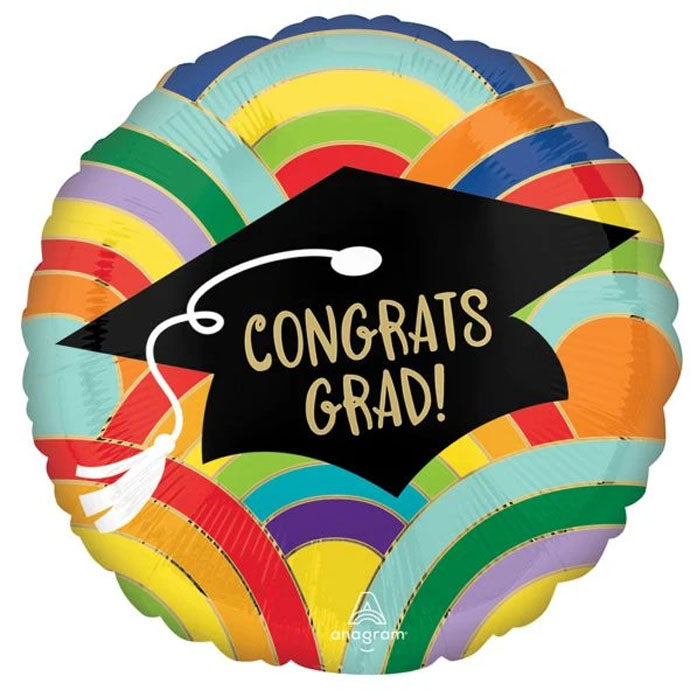 45cm Graduation Foil Balloon - Congrats Grad Decorations for Party, School Events & Photo Backdrops