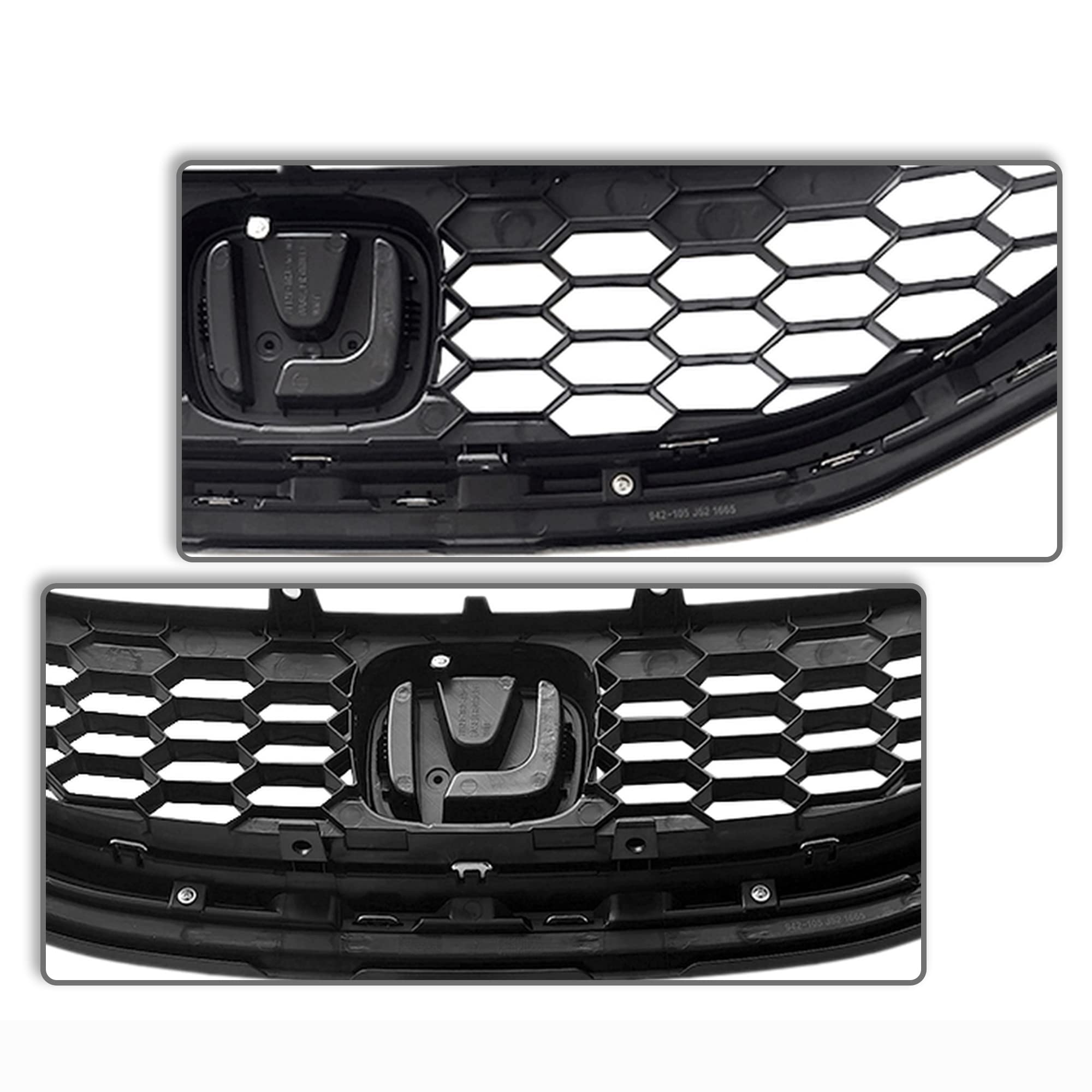Black & Chrome Front Bumper Grille for 2013-2015 Honda Civic Sedan | Perfect Fit Replacement Part | Enhances Vehicle Style & Protection for Daily Driving & Car Shows