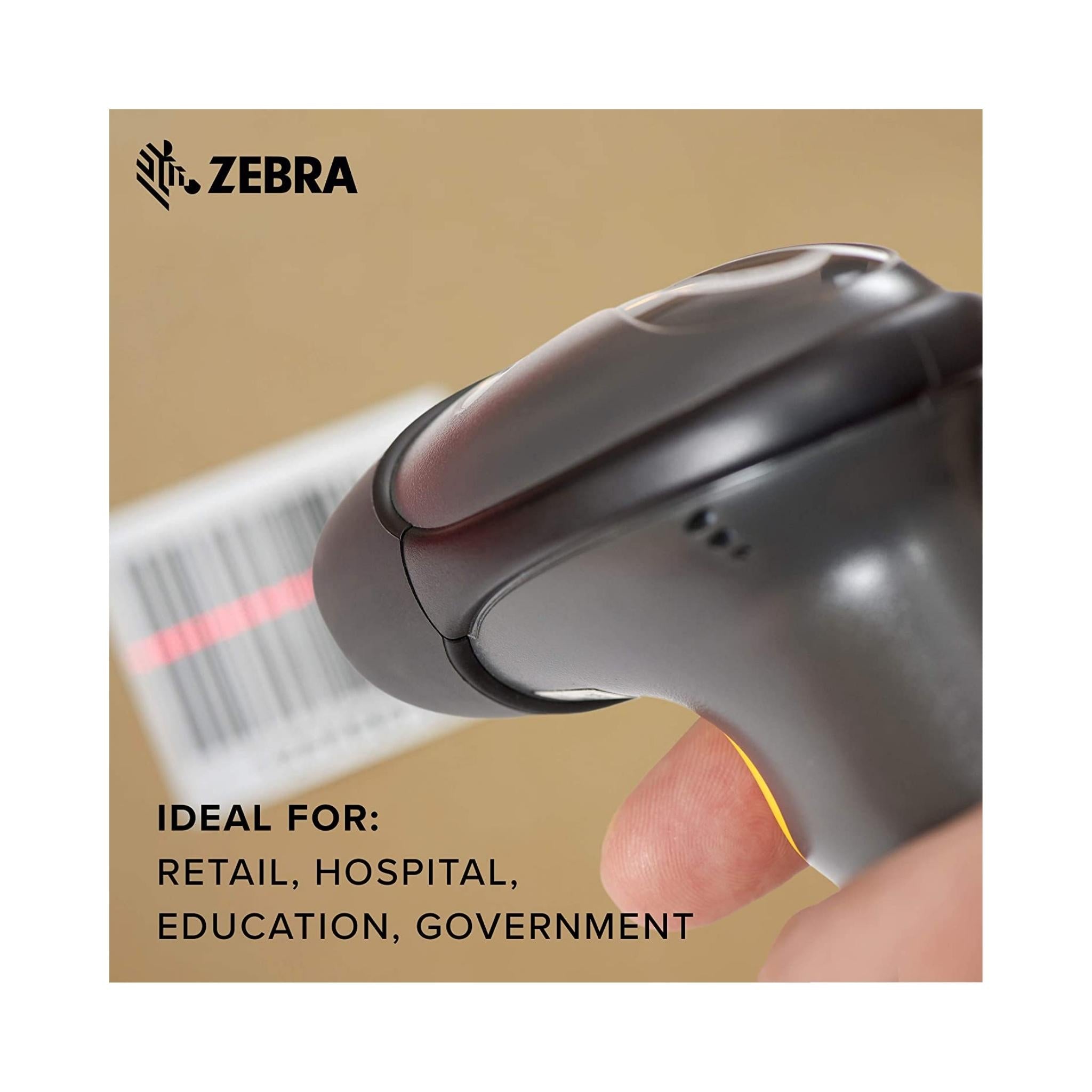 Zebra LS2208 1D Laser Barcode Scanner - High-Speed USB Handheld Barcode Reader for Retail, Warehouse & Inventory Management - Perfect for Supermarkets, Libraries and Small Businesses