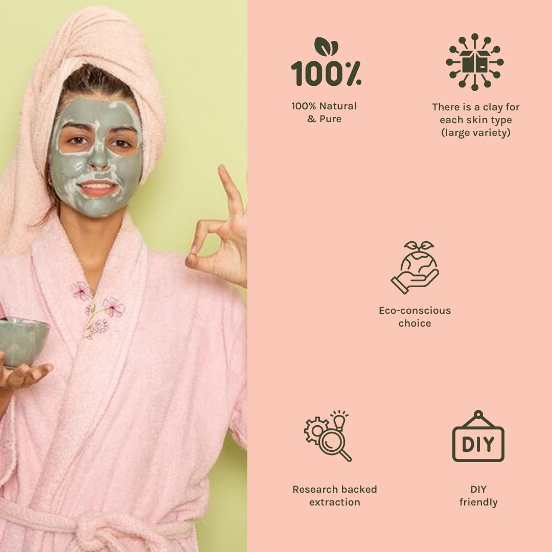 Tattvalogy Rose Clay Powder (200g) - Kaolin Clay for Glowing Skin, Natural Face Mask Powder for Women & Men | Sulfate & Paraben Free | DIY Skincare, Detox & Pore Cleansing Treatment