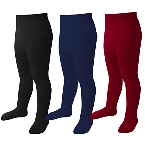 Black, Navy, Burgundy, 3 Pack