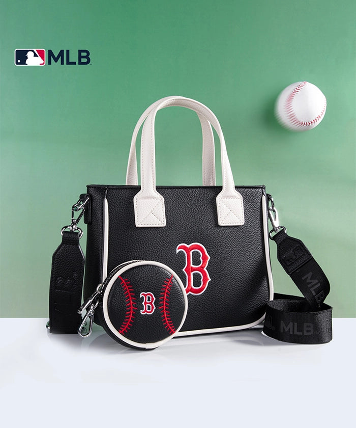 MLB Boston Red Sox Team Tote Bag with Baseball Coin Pouch - Stylish Sports Fan Accessory for Games, Travel & Everyday Use