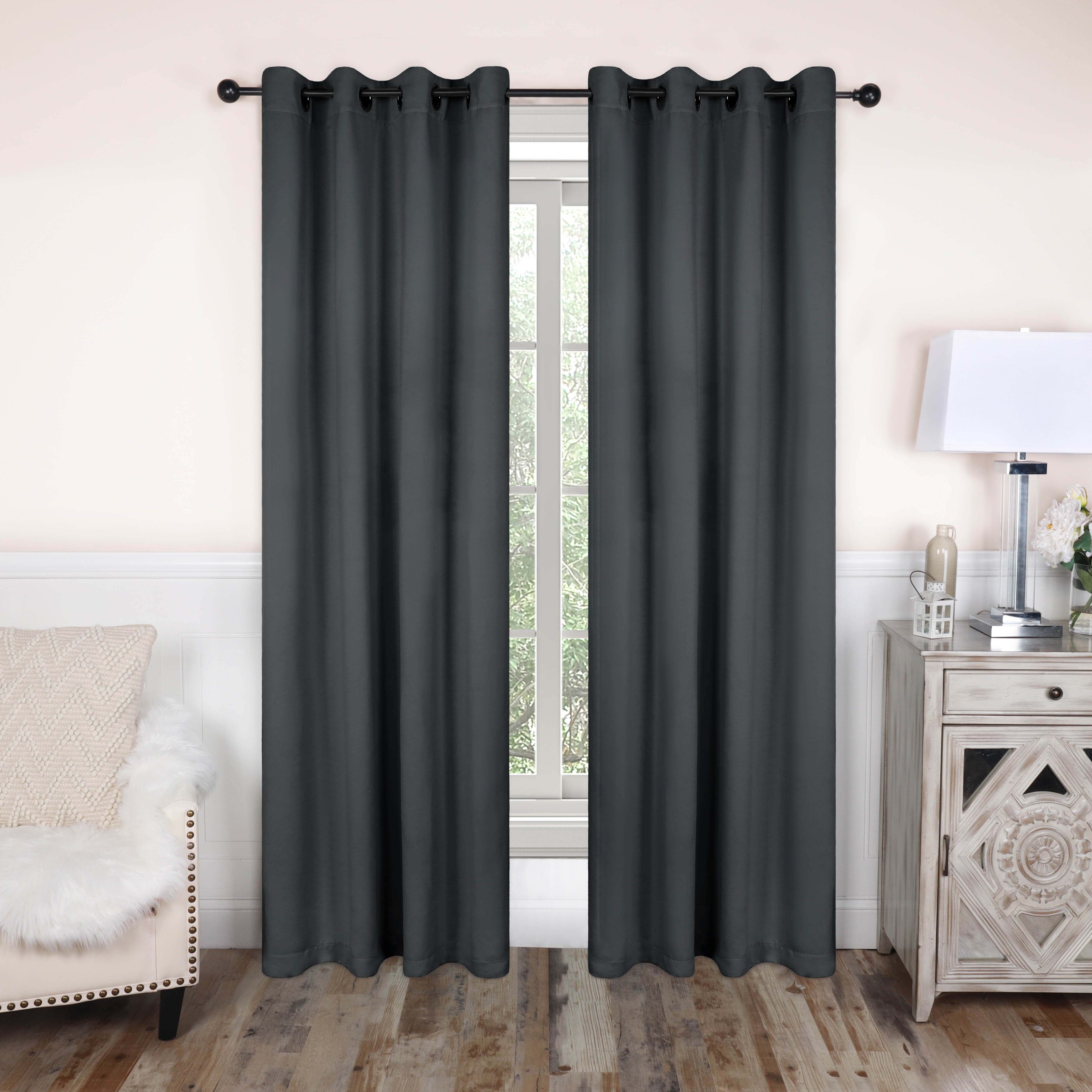 Blackout Curtains for Bedroom - Solid Classic Modern Grommet Curtain Set for Living Room, Nursery & Home Theater - Light Blocking Thermal Insulated Window Drapes