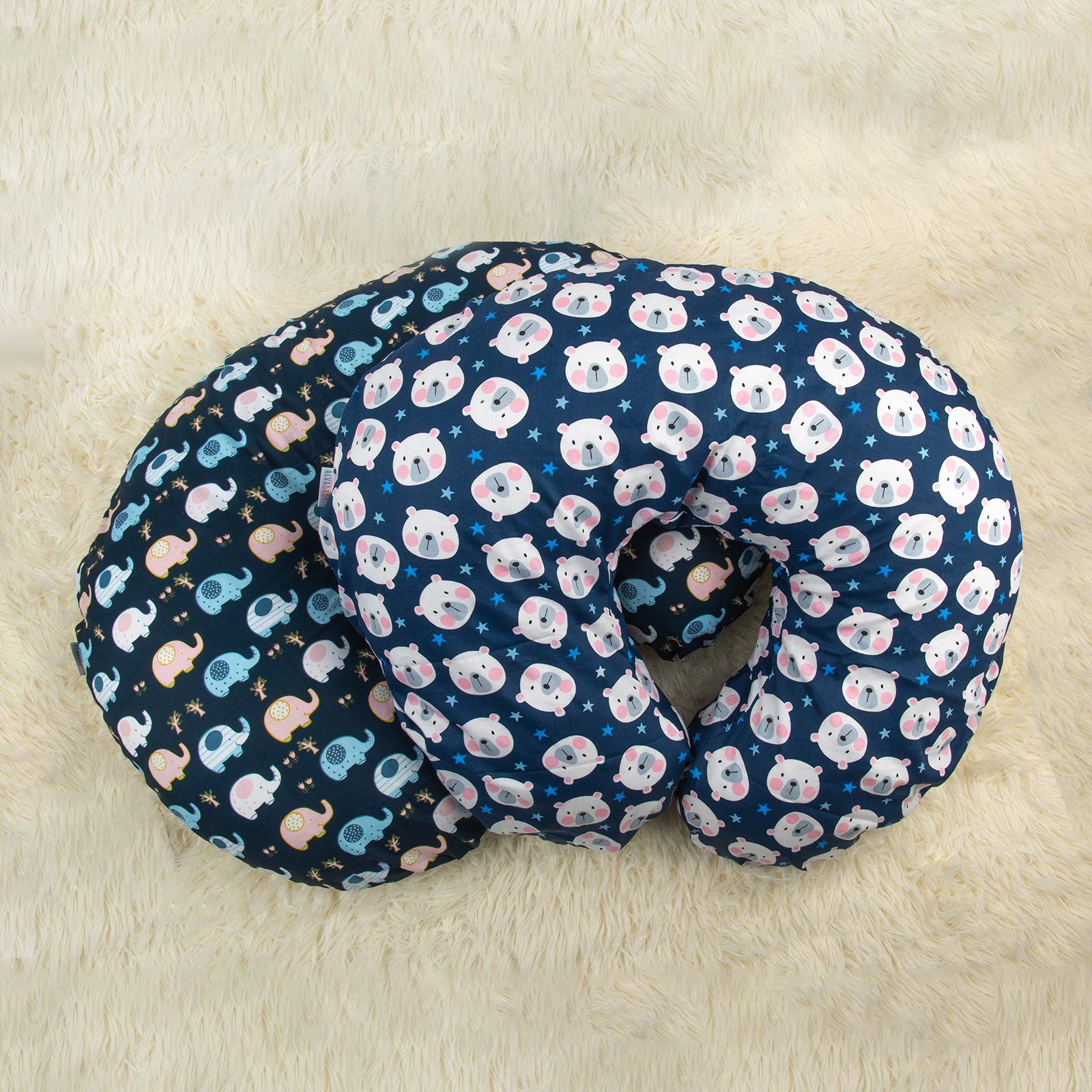 ALVABABY 2 Pack Nursing Pillow Covers - Ultra Soft & Breathable Cotton for Breastfeeding Moms - Perfect Fit for Infant Nursing Pillows - Ideal for Comfortable Breastfeeding, Pumping & Baby Bonding Time