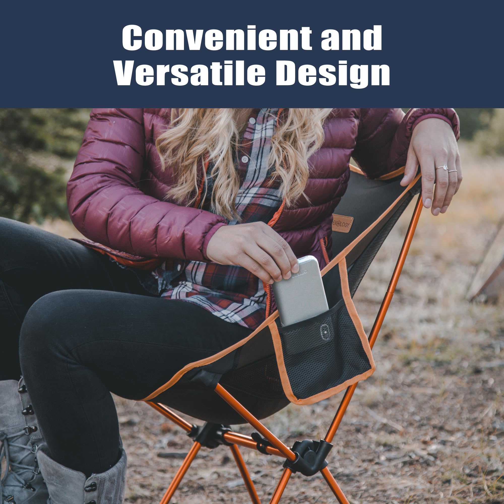 TREKOLOGY YIZI GO Portable Camping Chairs 2 Pack - Compact Ultralight Folding Backpacking Chairs with Carry Bag, Lightweight Collapsible Outdoor Chairs for Camping, Hiking, Beach, Picnic, Backyard & Travel