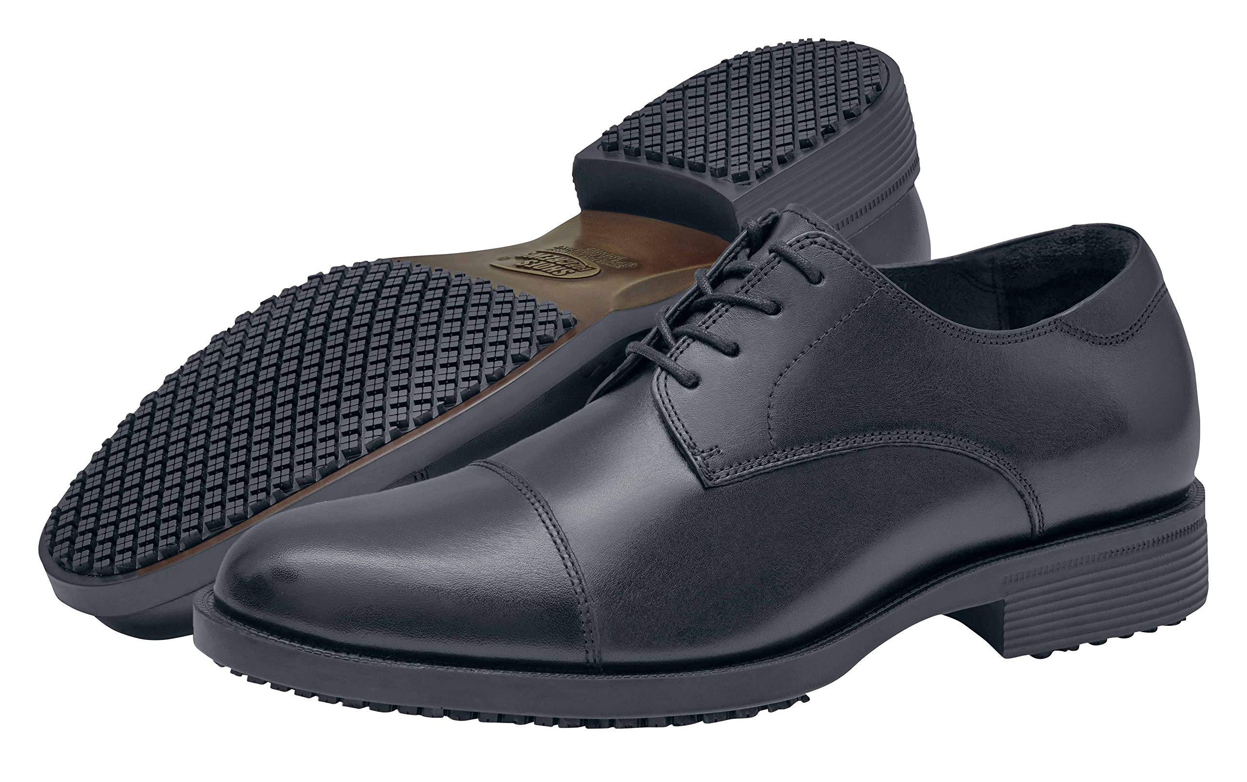 Slip-Resistant Men's Dress Shoes - Oxford Style Safety Work Shoes for Crews in Brown or Black | Non-Slip Professional Footwear for Restaurant, Hospitality & Office Workers