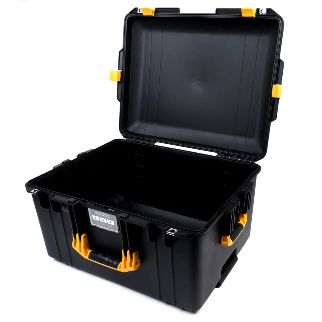 Pelican 1607 Black & Yellow Air Case with Wheels - Empty Hard Protective Case for Travel, Equipment Storage & Outdoor Adventures