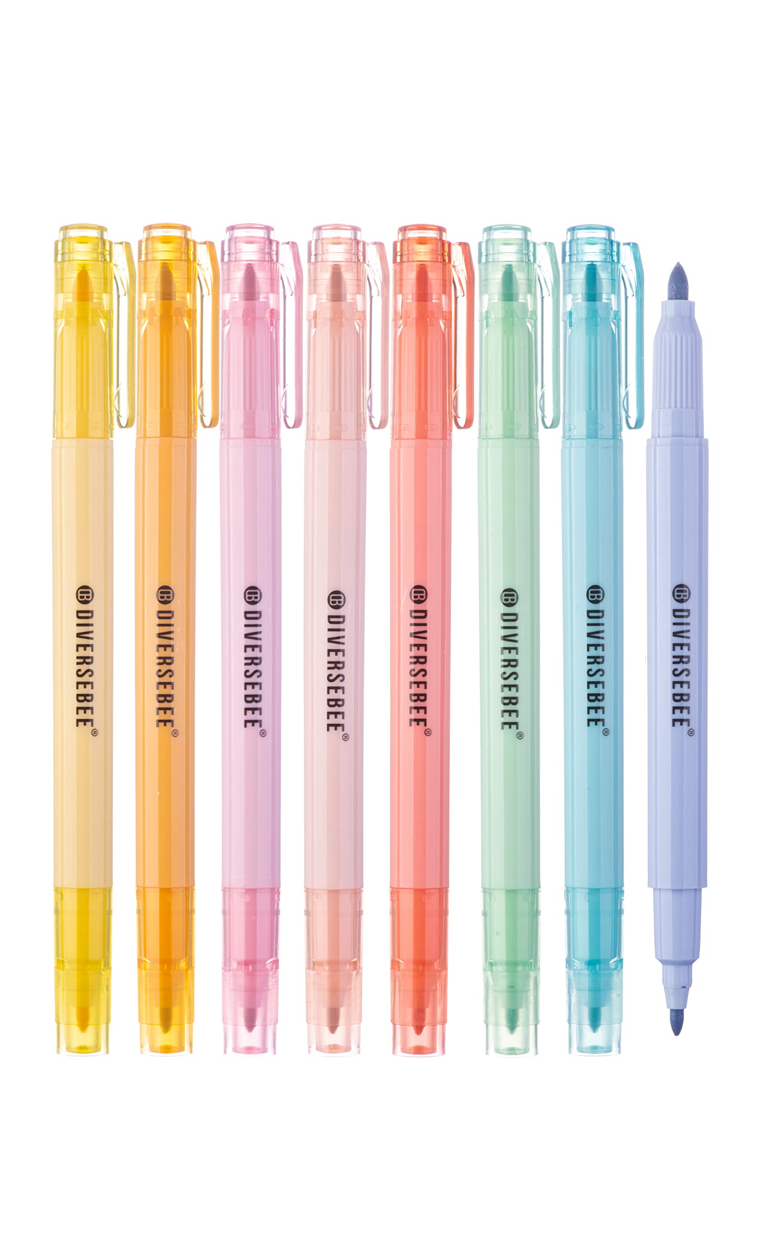 Dual Tip Highlighters & Pens - 8 Pack No Bleed Quick Dry, for Bible Study & Office Use