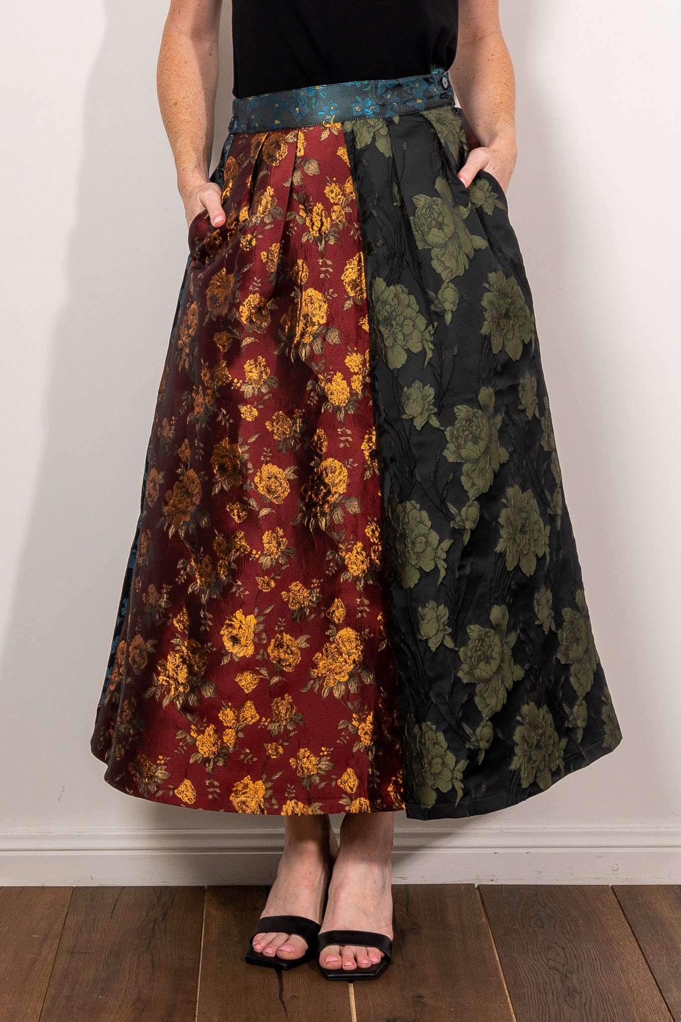 Elegant M.A. Dainty Parted Skirt for Women - Flowy A-Line Midi Skirt with Side Slit - Perfect for Office, Date Night & Summer Outfits