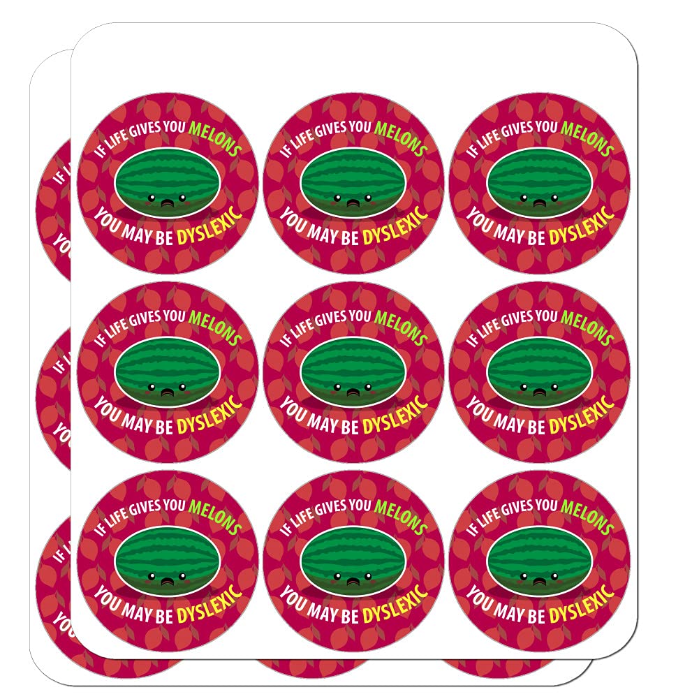 Dyslexic Funny Planner Stickers - If Life Gives You Melons Crafting Decals for Scrapbooking, Bullet Journals & DIY Projects | Cute Calendar Accessories for Planners, Notebooks & Office Decor