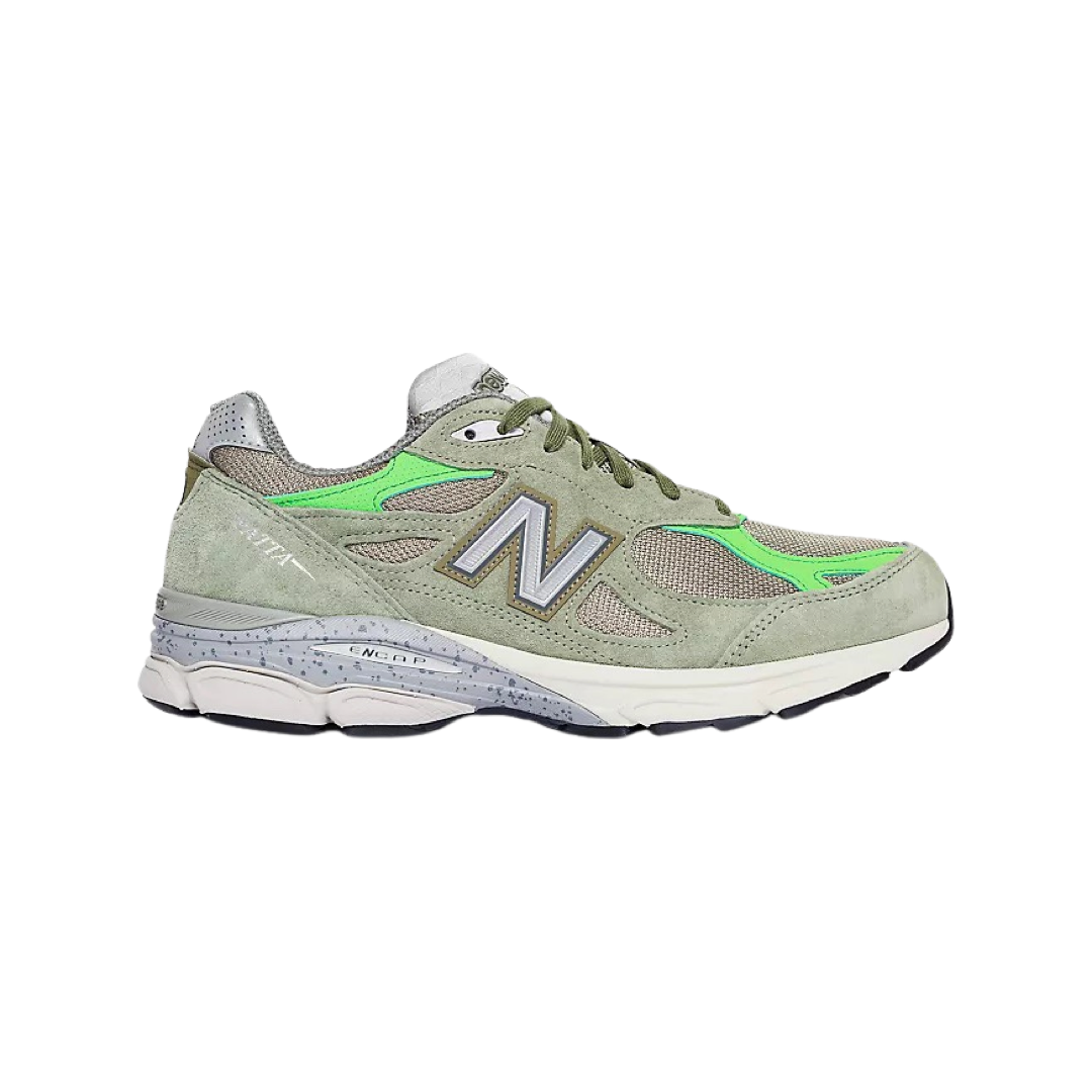 New Balance Patta x 990v3 Sneakers - Olive Green Men's Running Shoes for Jogging & Casual Wear | Limited Edition Collaboration