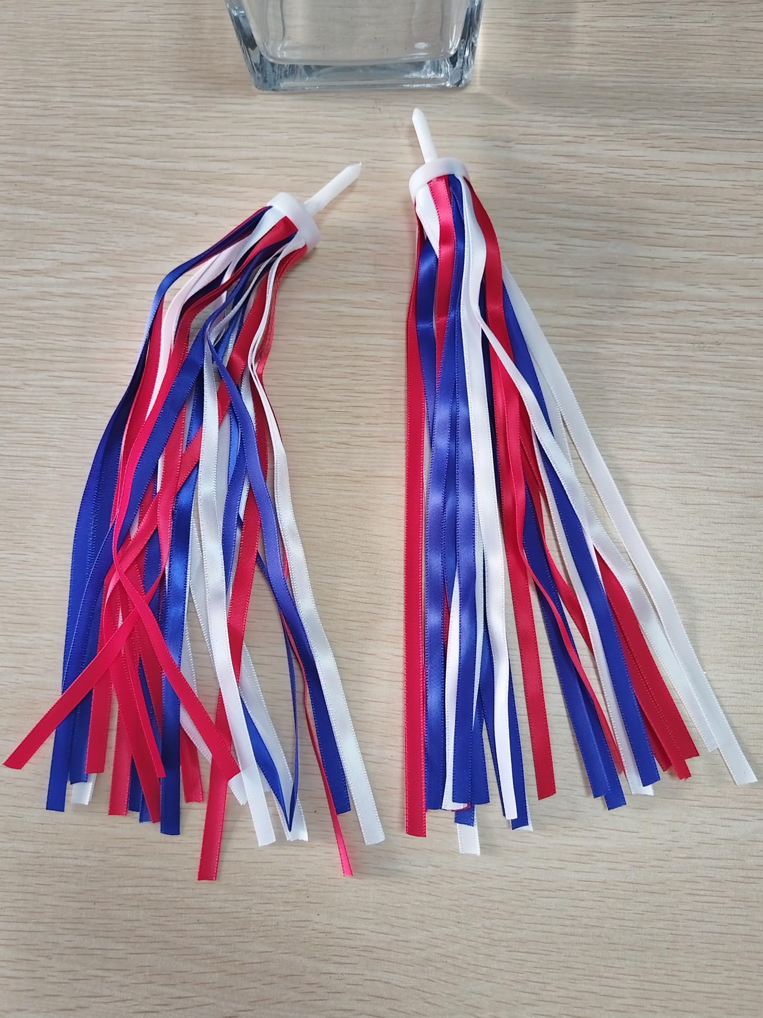 1 Pair Patriotic Bike Streamers - Red White Blue Bike Tassels & Ribbon Decorations for Bicycle, Scooter, Tricycle Handlebar | Perfect for 4th of July, Memorial Day & Independence Day Celebrations