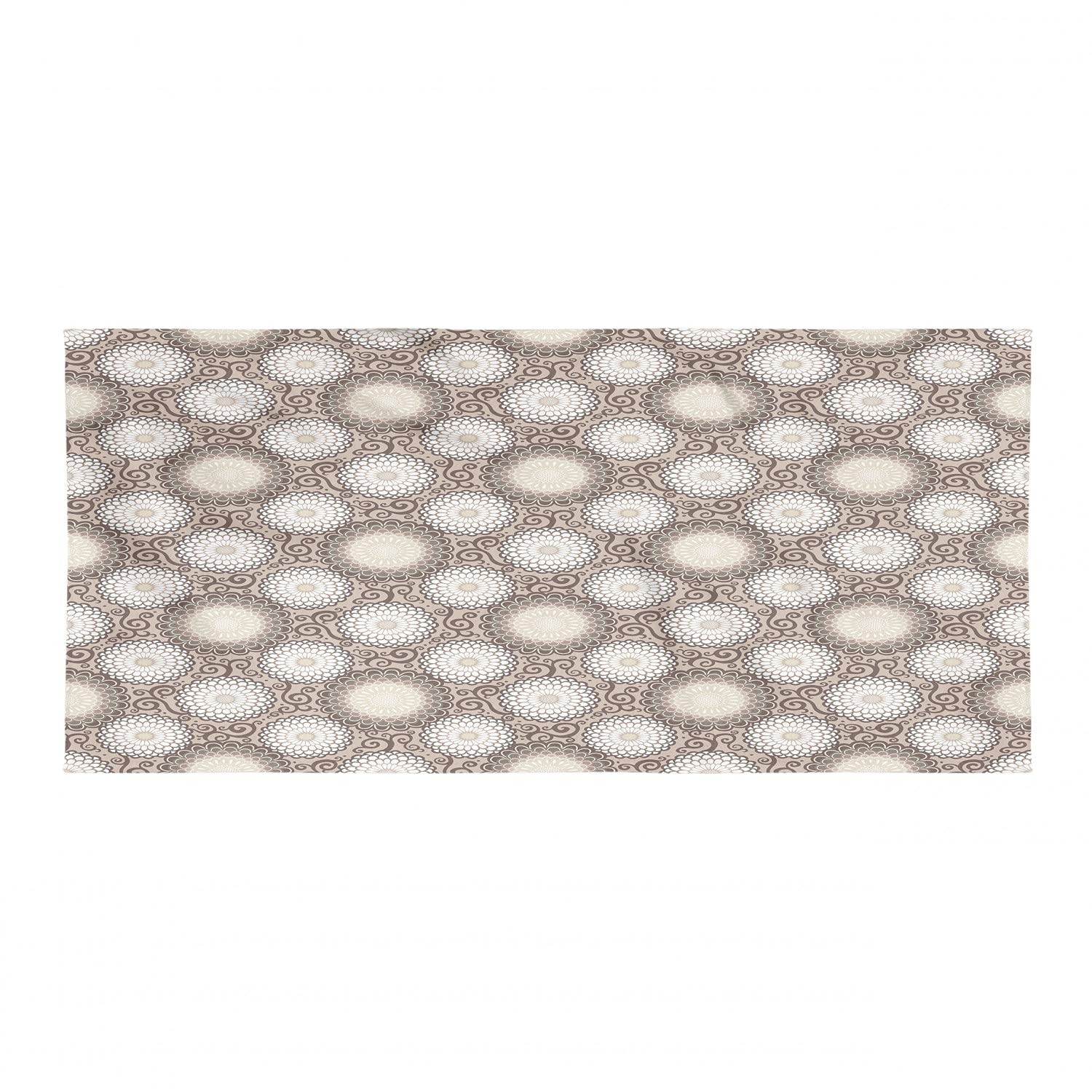 Ambesonne Floral Hiking Towel - Quick Dry Lightweight Microfiber with Dahlia Flower Pattern for Camping, Backpacking & Outdoor Sports - Warm Taupe Brown - Perfect for Beach, Gym, Yoga & Travel Accessories