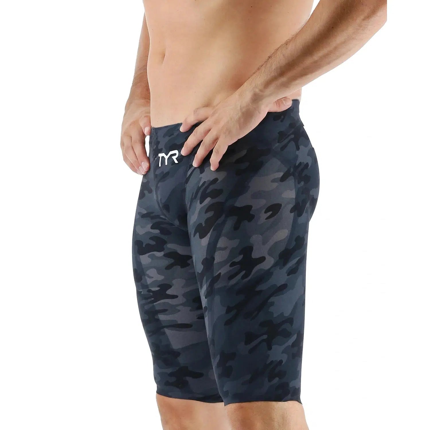 TYR Venzo Camo High Waist Competitive Swim Jammer - Performance Training & Racing Swimwear for Men & Boys - Perfect for Lap Swimming, Swim Meets & Water Sports