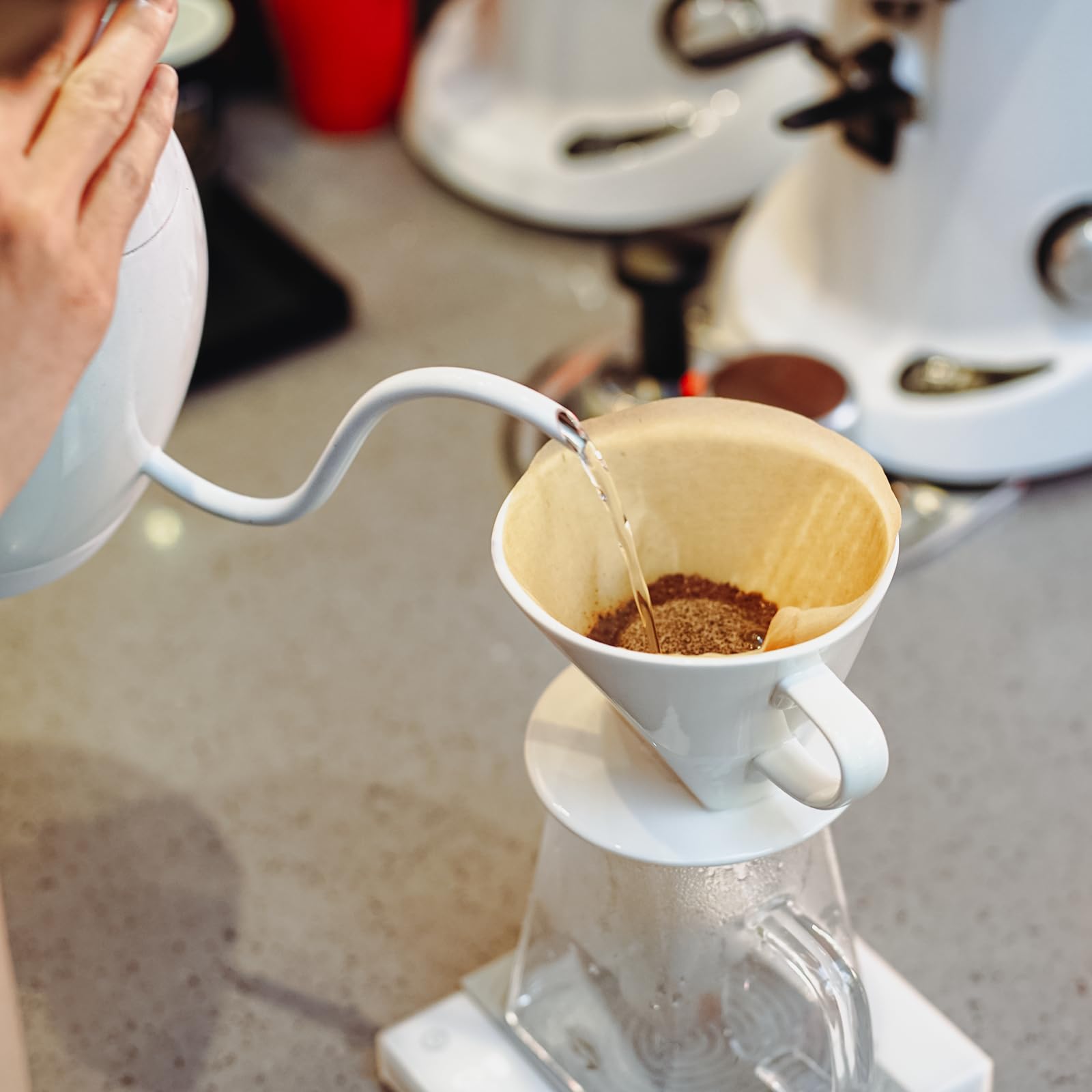 Premium Manual Pour Over Coffee Dripper Set - Glass Carafe with White Coffee Filter for Home & Office Brewing - Perfect for Specialty Coffee Lovers & Baristas