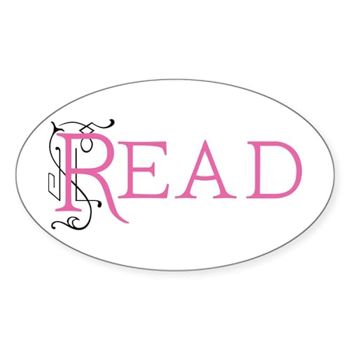 White - Book Lover Read Oval Sticker