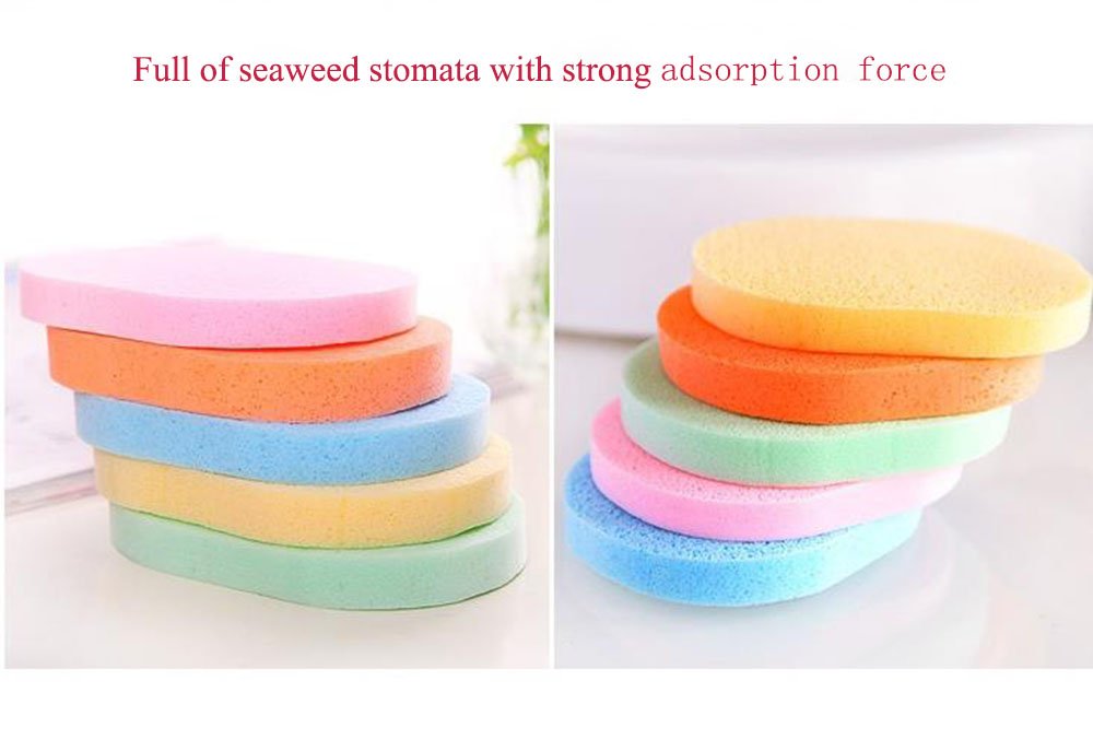 WAQIONG 5PCS Makeup Remover Sponges - Reusable Cleansing Puffs for Wet & Dry Use, Gentle Face Washing & Makeup Removal, Soft Exfoliating Beauty Sponge for Daily Skincare Routine (Perfect for Travel & On-the-Go Cleansing)