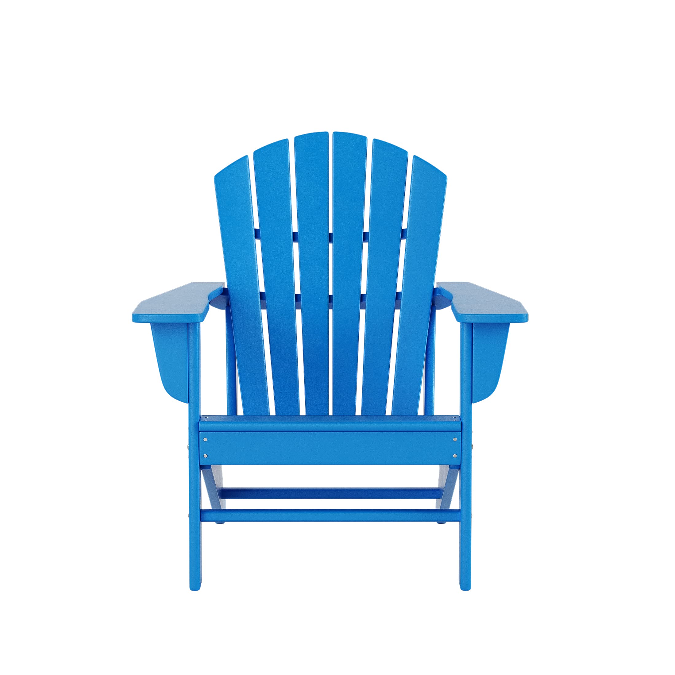 Premium 2-Piece Outdoor Adirondack Chair Set with Side Table - Durable Poly Lumber Retro Lounge Chairs for Beach, Patio, Garden & Backyard - Pacific Blue - Perfect for Relaxing, Sunbathing & Outdoor Entertaining