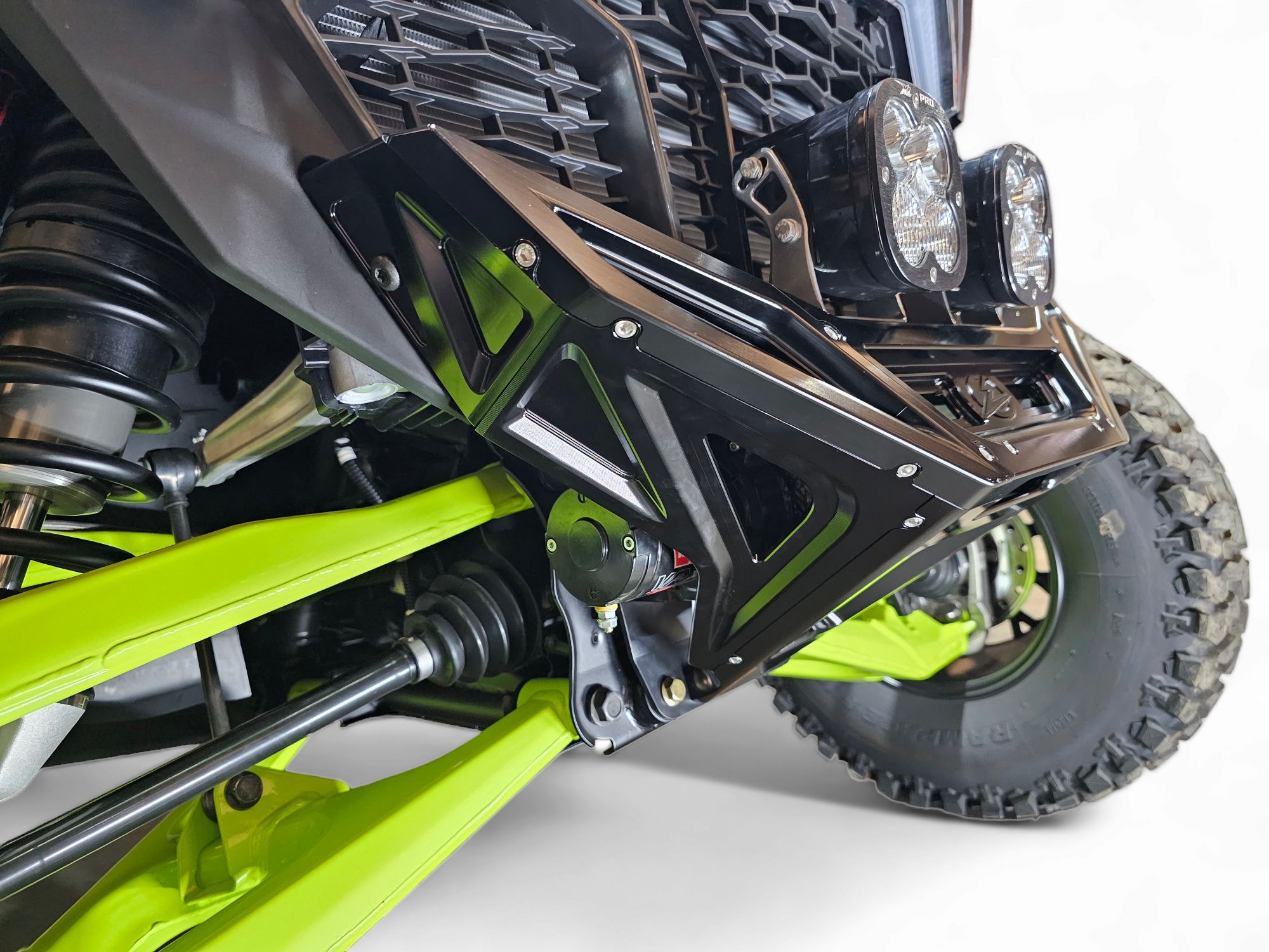 2022-2025 Polaris RZR Pro R & Turbo R Front Winch Bumper - Black Anodized Aluminum Billet (FWB610030) | Off-Road Protection & Recovery Accessory for UTV Trail Riding & Rock Crawling