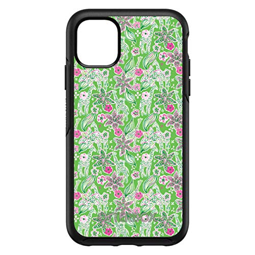 Preppy Pattern - Pink & Green Flowers Floral On Black Case