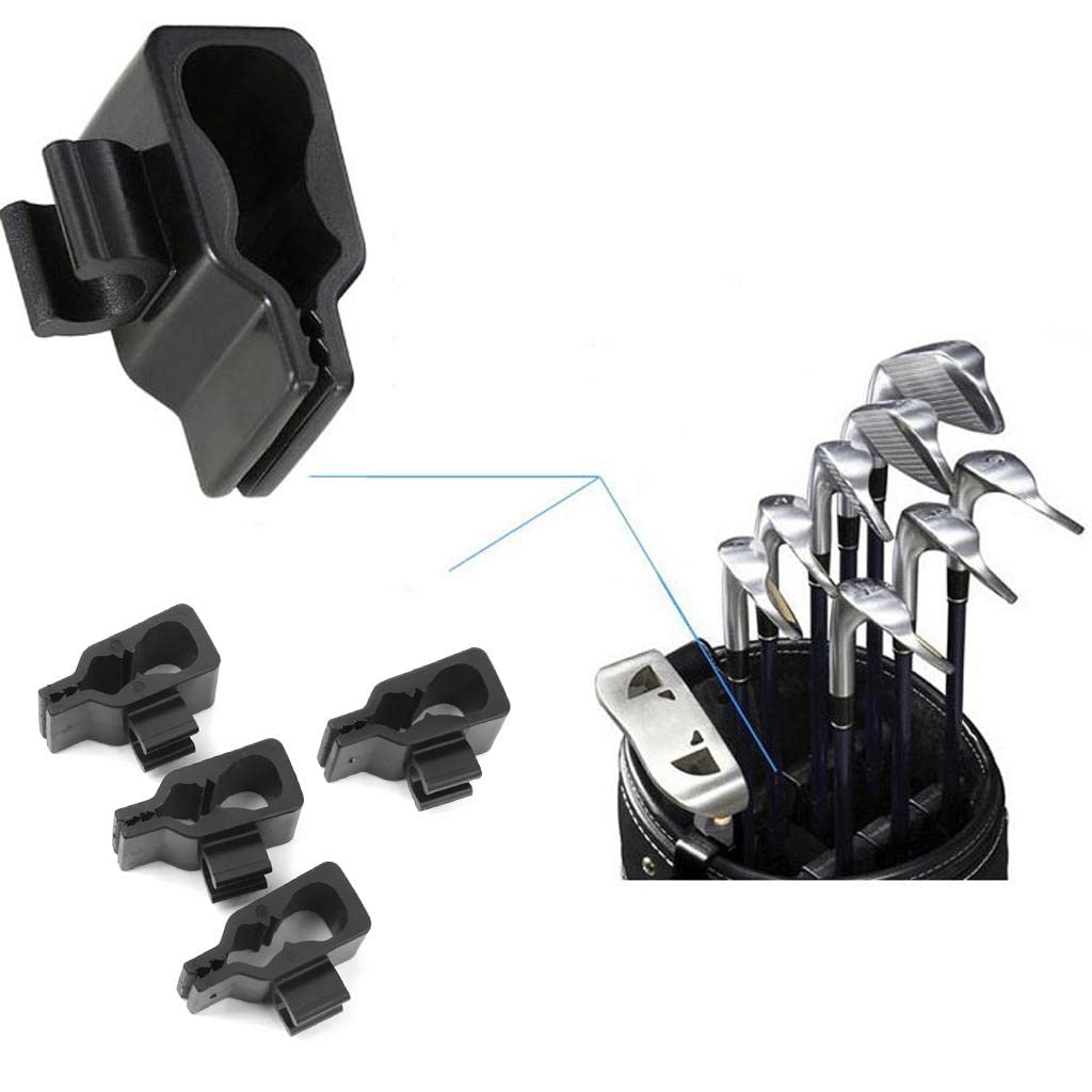 MagiDeal 14-Piece Golf Club Bag Clip-On Putter Clamp Holder - Golf Putter Organizer & Storage Accessories for Golf Bags (Black) - Perfect for Golf Course, Driving Range & Home Practice