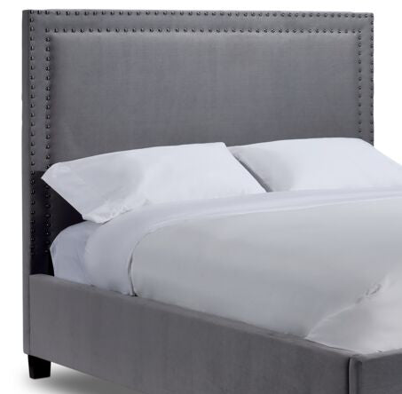 Chloe Full Size Headboard with Upholstered Fabric - Soft Grey Bed Frame Headboard for Bedroom Decor, Perfect for Master Bedroom, Guest Room, and Kids Room