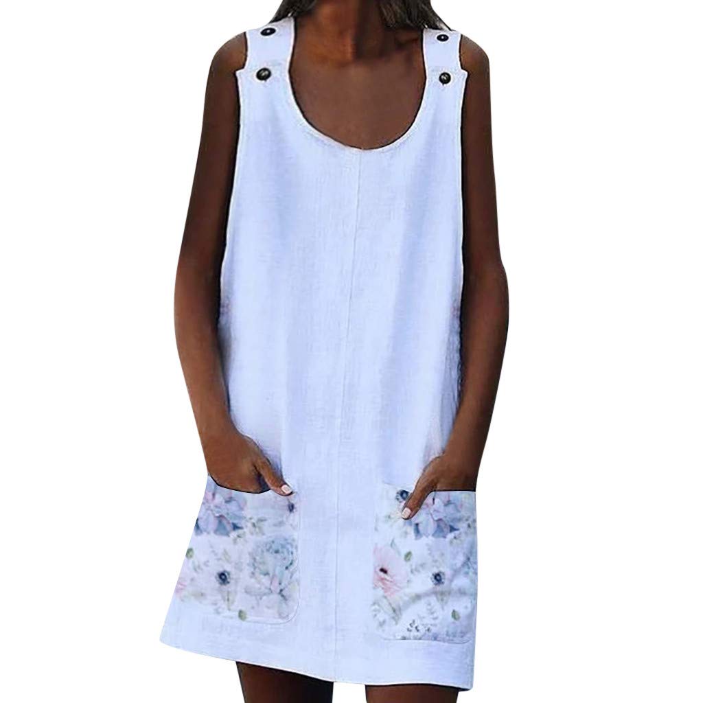 OTTATAT Women's Summer Casual T-Shirt Dress - Cotton Plus Size Flowy Tunic Dress for Women, 2020 New Arrival Fashion, Perfect for Beach Outings, Picnics and Daily Wear