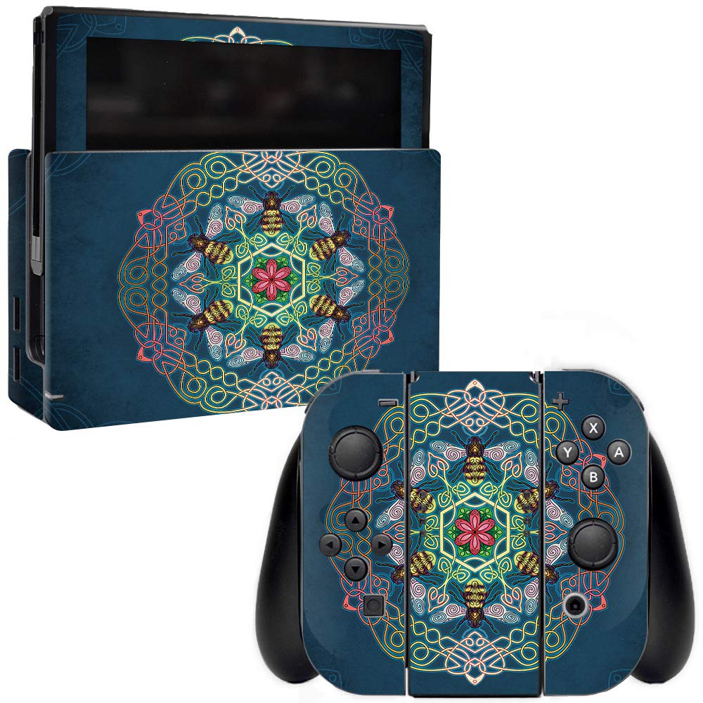 MightySkins Vinyl Decal Wrap Cover for Nintendo Switch - Celtic Bees Design | Protective & Durable Skin | Easy to Apply & Remove | Made in USA | Perfect for Gaming, Travel & Customization