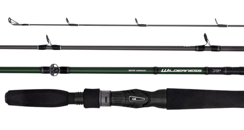 Daiwa 20 WILDERNESS Spin Fishing Rod - Lightweight Graphite Freshwater/Saltwater Fishing Pole for Bass, Trout & Walleye - Perfect for Shore Fishing, Boat Angling & Outdoor Adventures