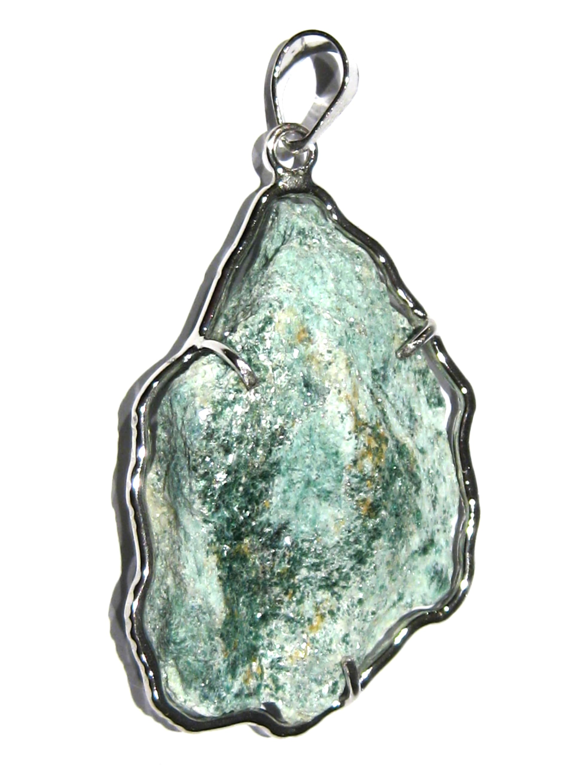925 Sterling Silver Fuchsite Druzy Pendant Necklace - Natural Mineral Jewelry for Women, Boho Chic & Spiritual Healing Accessory