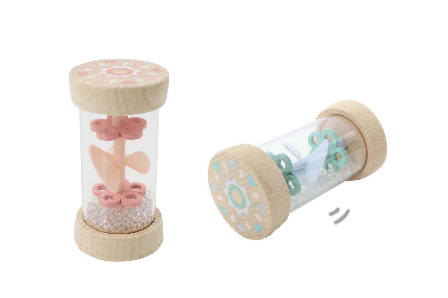 EcoWhirlie Wooden Baby Rattle Toy - Natural Wooden Shaker for Newborns & Infants - Perfect for Sensory Play, Teething & Early Learning Development