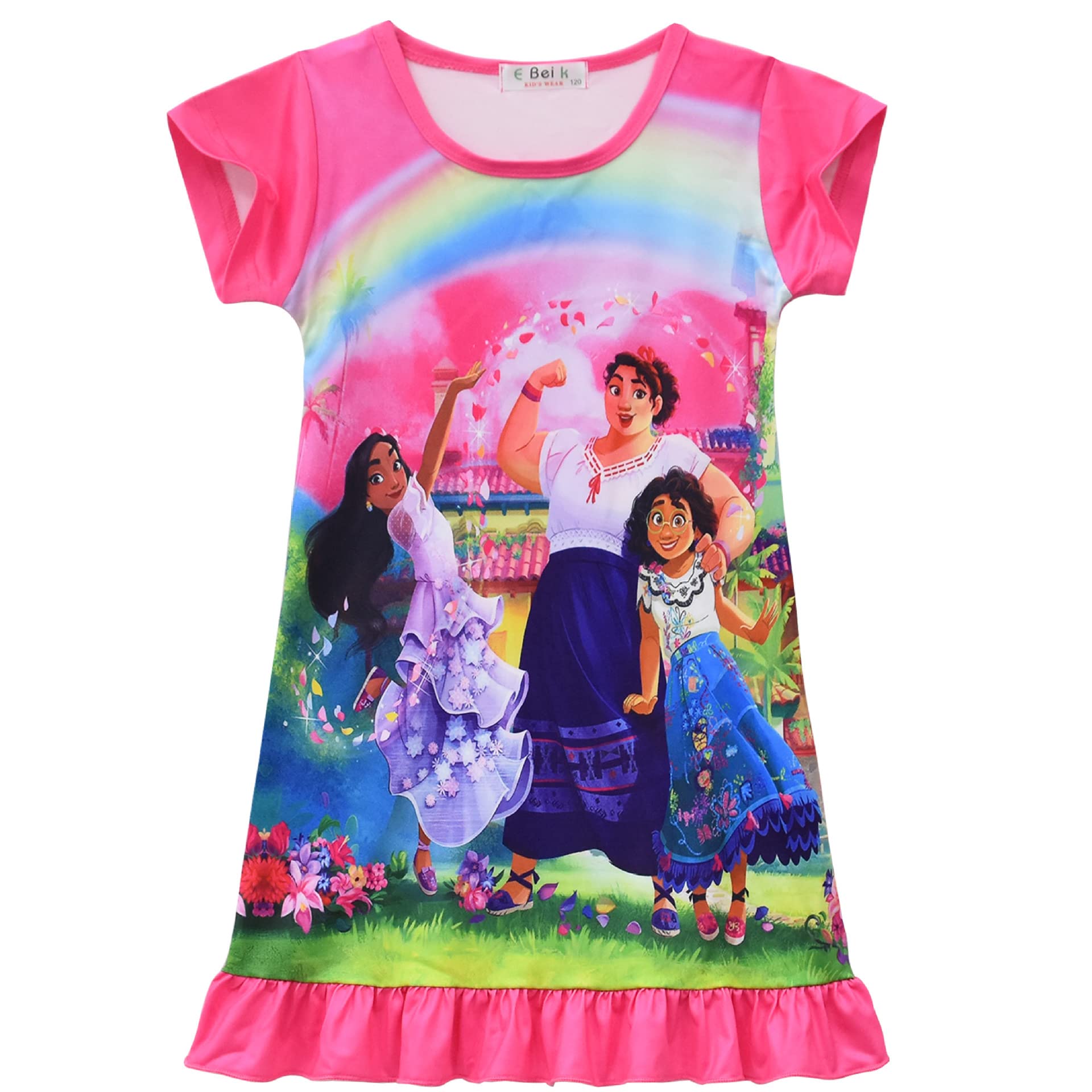 **Mira-bel Princess Short Sleeve Ruffle Dress for Girls - Kids Casual Home Wear & Playtime Costume - Perfect for Birthday Parties, Dress-Up, and Everyday Play**