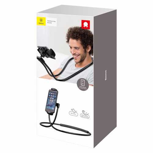 Baseus 360° Rotatable Phone Holder Necklace - Adjustable Lazy Arm Bracket for 4-10 Inch Smartphones & Tablets - Perfect for Hands-Free Cooking, Working & Video Watching