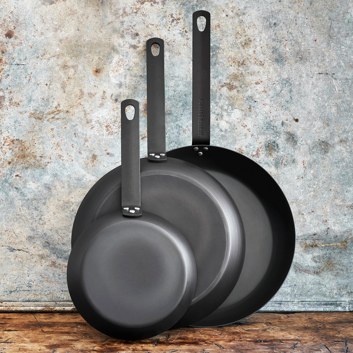 Premium Merten & Storck Carbon Steel Fry Pan Set - 8, 10 & 12 Inch Professional Cookware for Searing, Frying & Sauteing - Perfect for Home Chefs & Restaurant Cooking