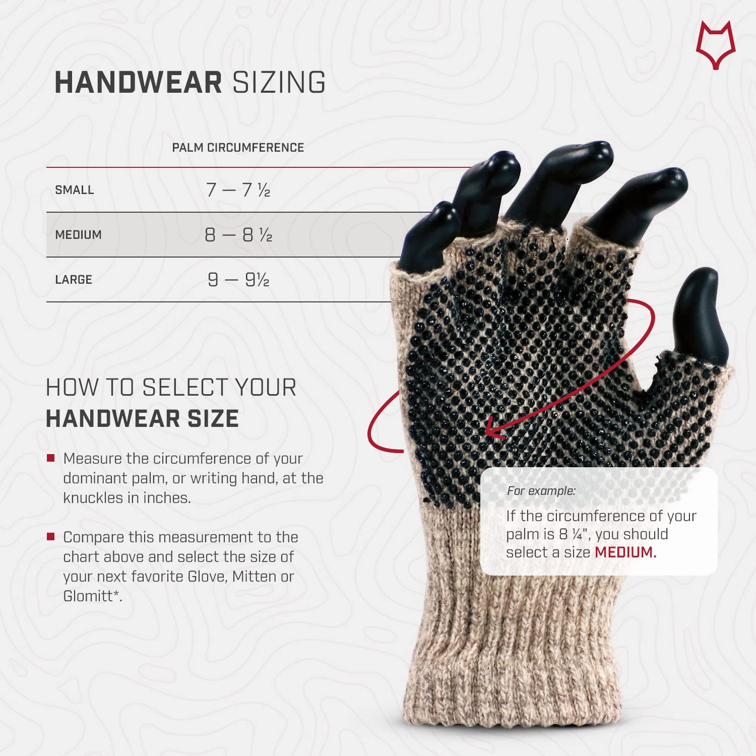 Fox River Men's Mid-Weight Fingerless Gloves - Brown Tweed Wool Blend for Outdoor Activities, Hiking, Cycling & Cold Weather Protection