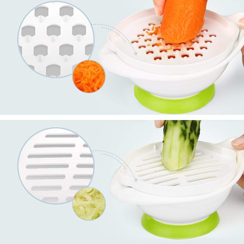 Matyz Versatile Baby Food Maker Set - BPA-Free Toddler Food Processor with Mash Bowl, Hand Masher, Citrus Juicer & Grater - Homemade Baby Food Maker for Fruits & Vegetables - Perfect for Purees, Juicing & Meal Prep (Matyz Green)