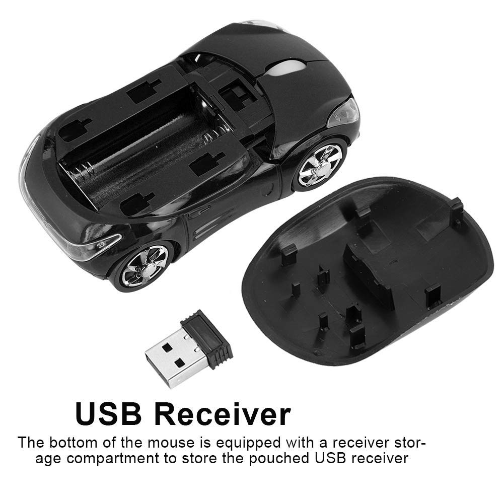 Annadue 2.4G Wireless Mouse for Kids - USB Receiver, 3 Buttons 1600DPI Optical Gaming Mouse for Tablet PC, Mac & Windows (Black) - Perfect for Online Learning, Gaming & Office Work