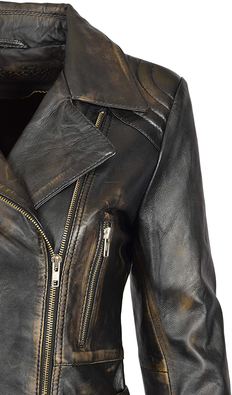 Genuine Lambskin Leather Jacket for Women - Classic Black Biker Jacket | Stylish Motorcycle Jacket for Everyday Wear & Night Out