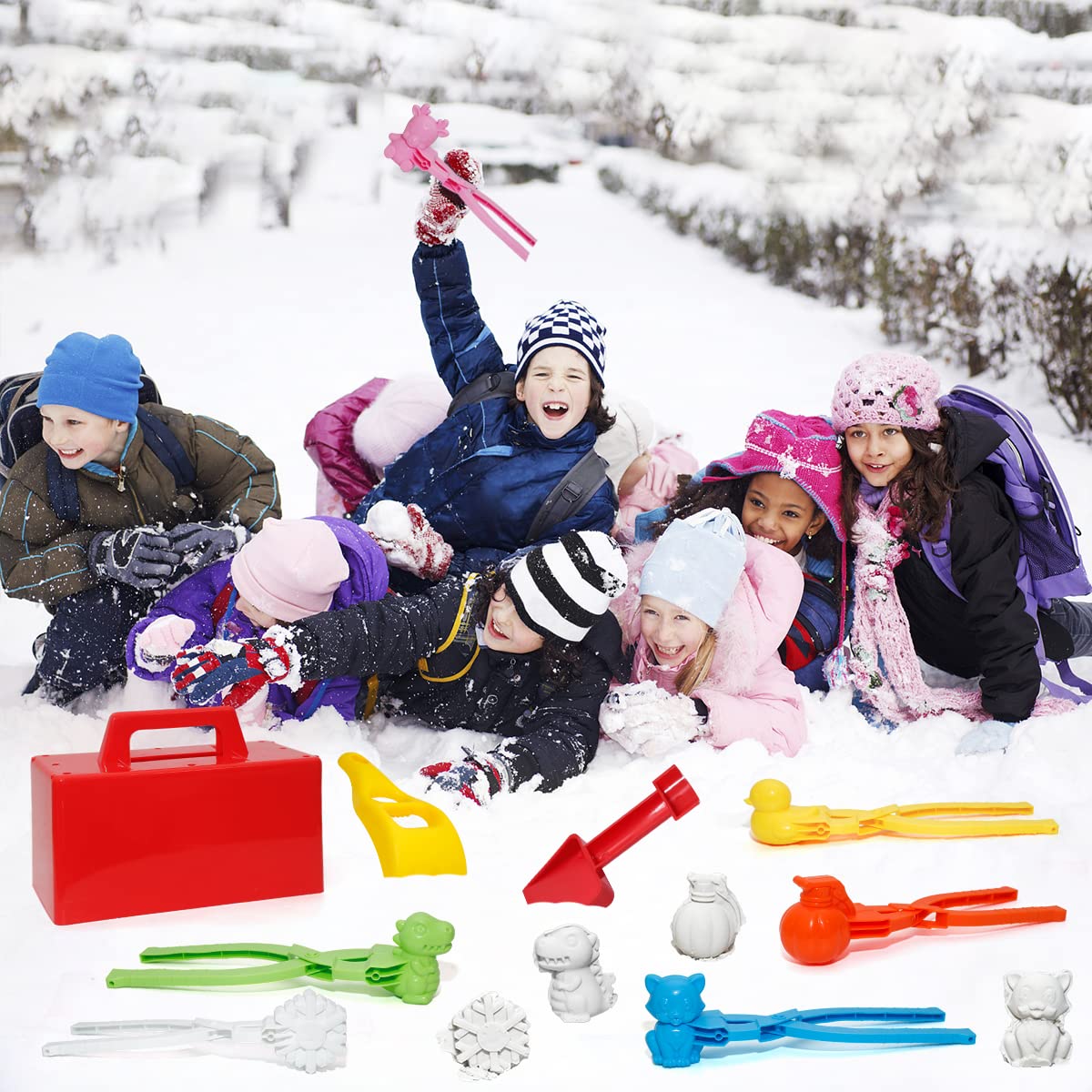 Holady Snow Fort Building Blocks & Sand Castle Mold Kit - 9-Piece Outdoor Winter & Summer Toys for Kids | Perfect for Snow Play, Beach Activities & Backyard Fun