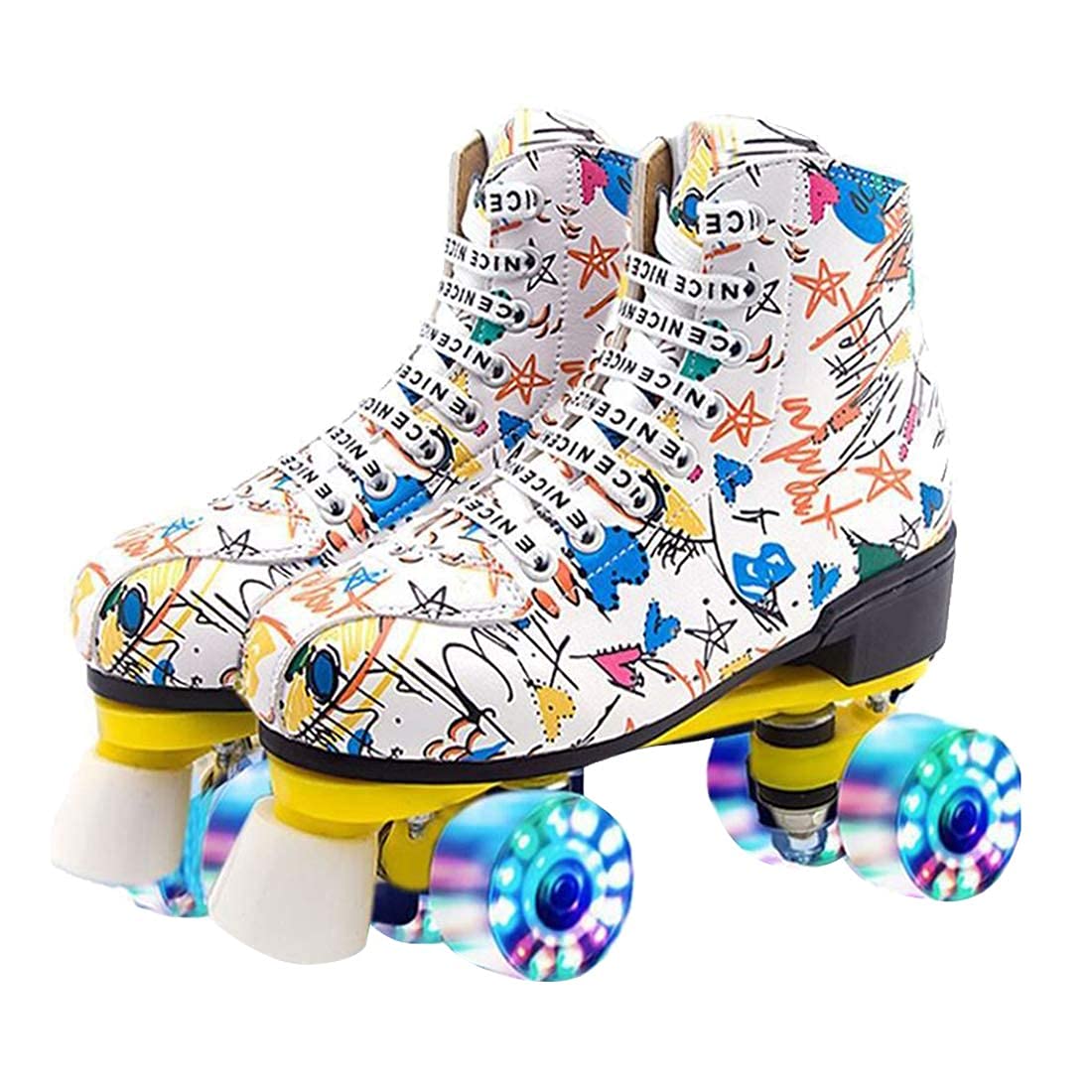 Best Unisex Classic High-Top Roller Skates for Adults - Indoor & Outdoor 4-Wheel Skates for Fitness, Rink & Park Skating
